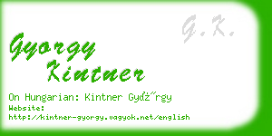gyorgy kintner business card